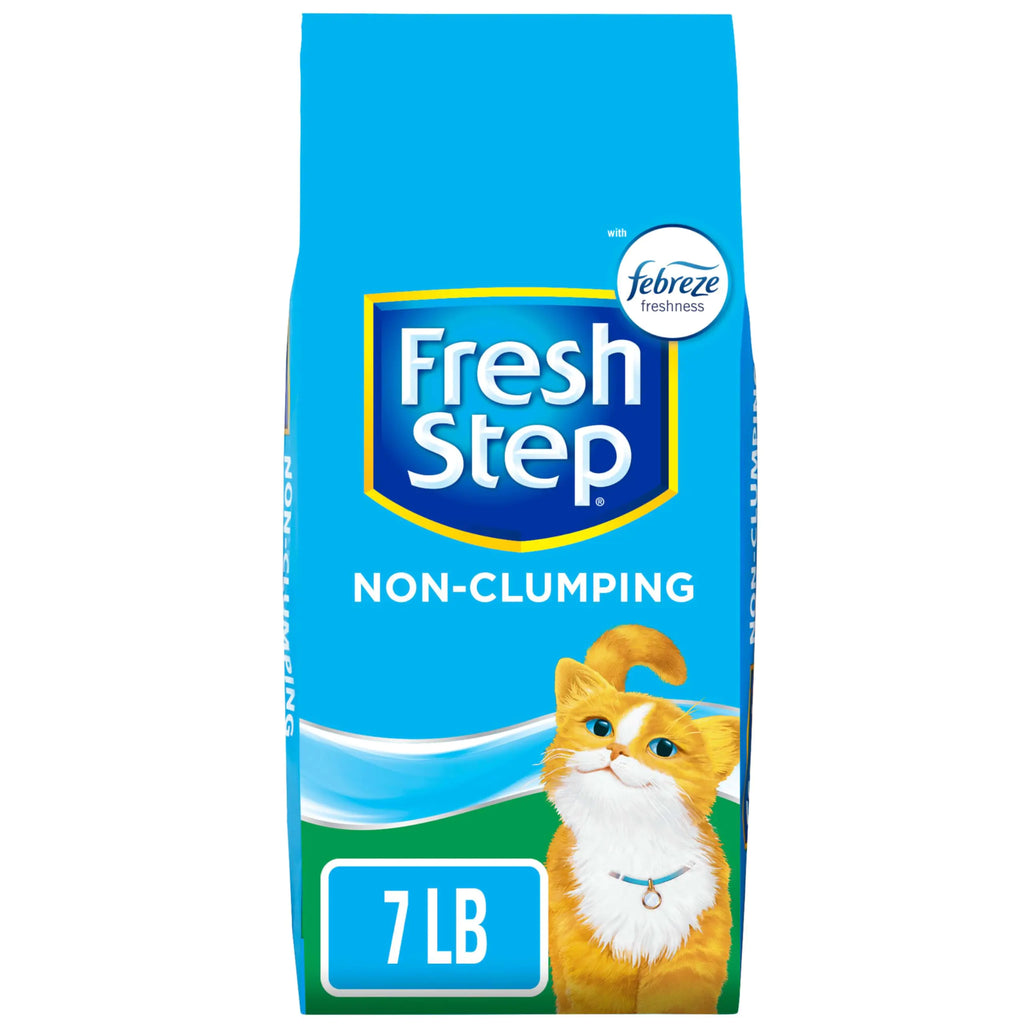 Fresh Step Non-Clumping Premium Cat Litter with Febreze Freshness Scented - 7 Pounds (Package May Vary)